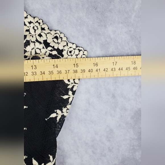 WACOAL Sheer Black & Nude Lace Babydoll Lingerie Slip Gown Romantic Size M - Picture 7 of 12